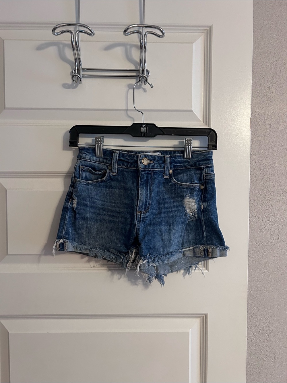 Paige Women's Distressed Denim Shorts - Blue